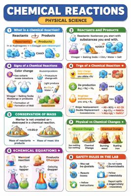 Chemical Reactions Educational Poster quiz