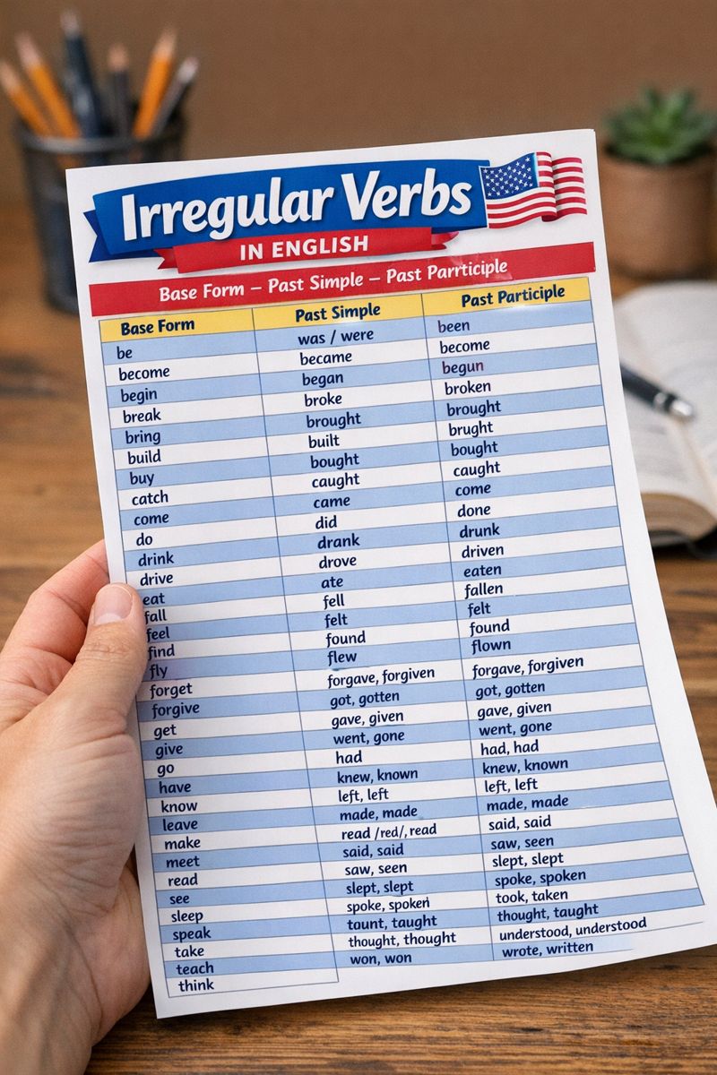 Photo of a course on  Common English Irregular Verbs