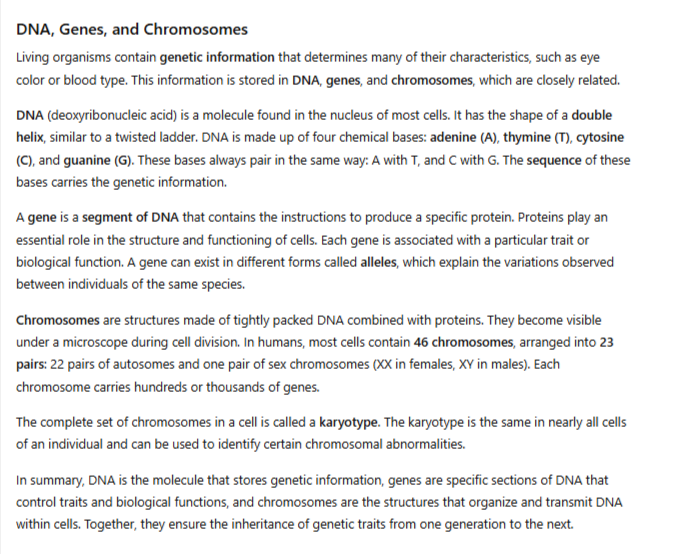 Photo of a course on  DNA, Genes, and Chromosomes