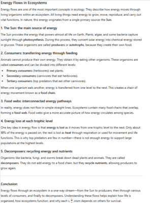Photo of a course on  Energy Flows in Ecosystems