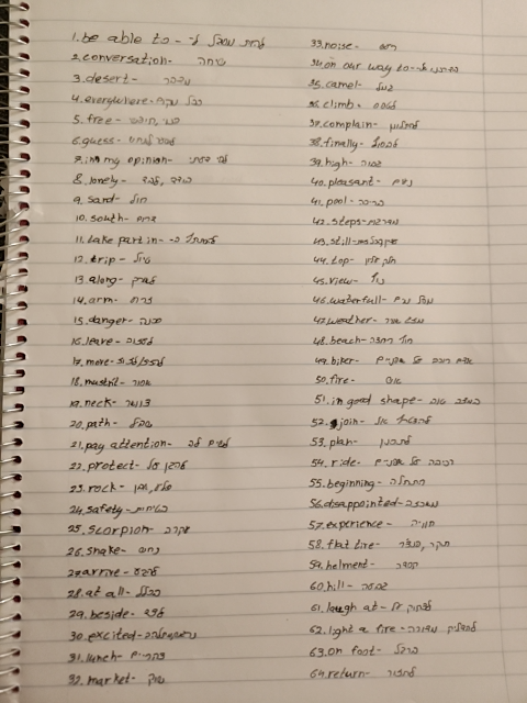 Photo of a course on  English-Hebrew Vocabulary List