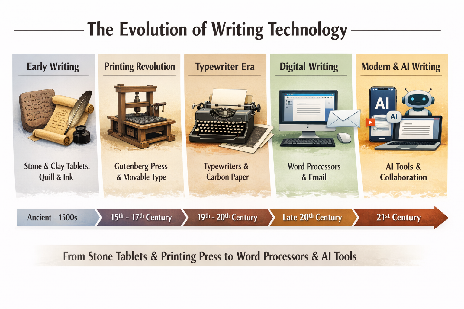Photo of a course on  Evolution of Writing Technology