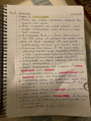 Photo of a course on  Food Chemistry: Carbohydrates Overview