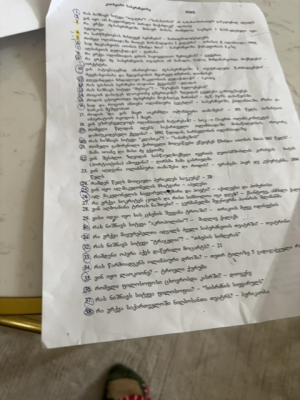 Photo of a course on  Georgian Educational Exercise Sheet