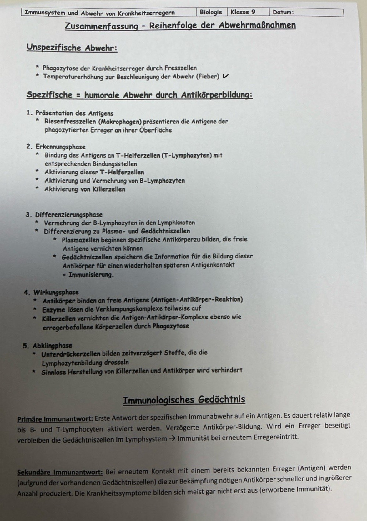 Photo of a course on  Immune System Defense Mechanisms