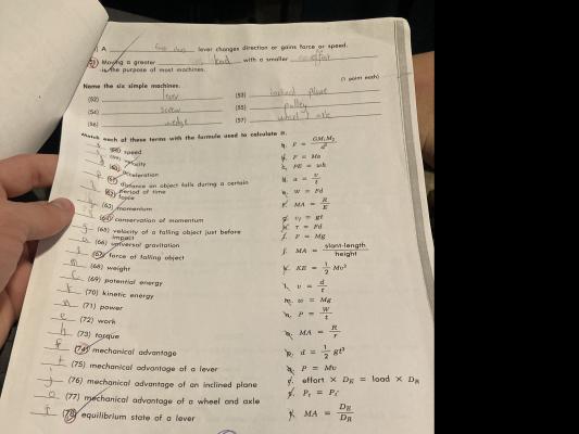 Photo of a course on  Physics Worksheet on Simple Machines