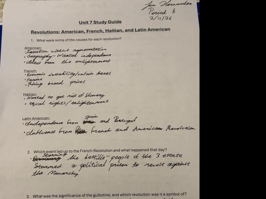 Photo of a course on  Revolutions: American, French, Haitian