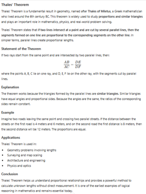 Photo of a course on  Thales' Theorem in Geometry