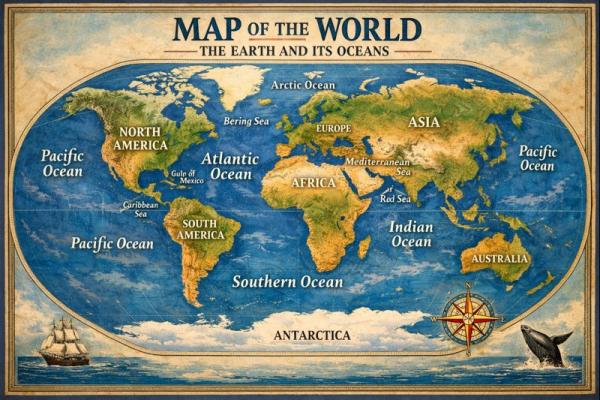 Photo of a course on  World Map with Oceans