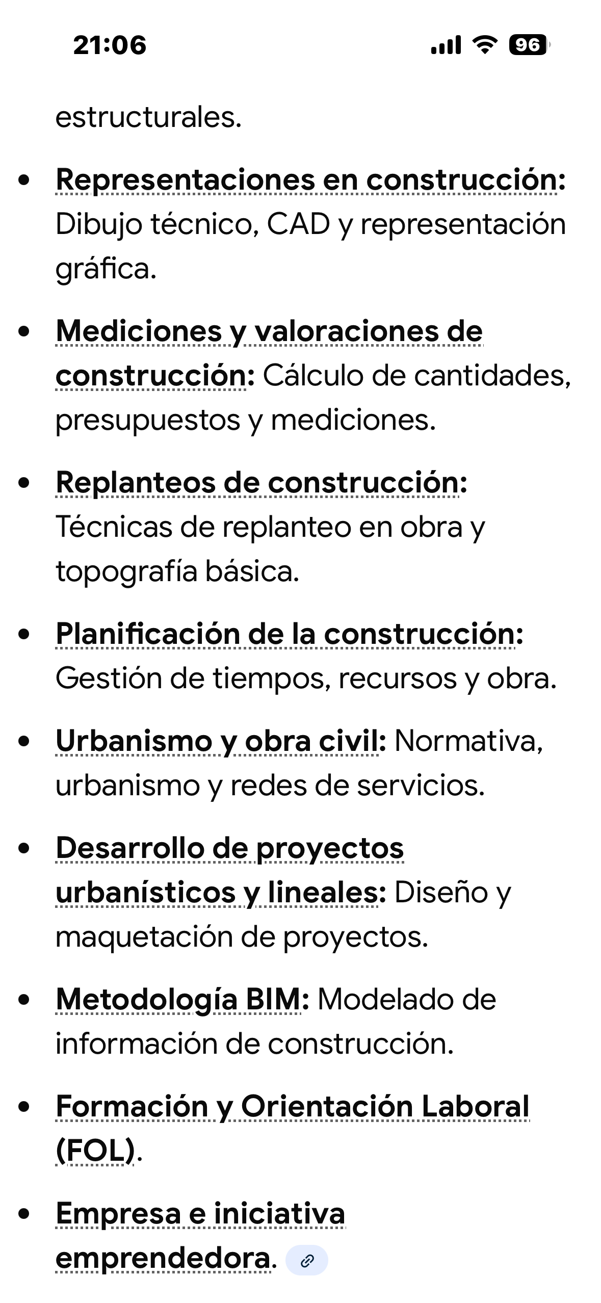 Foto de un curso de  Aspectos Clave de la Construcción