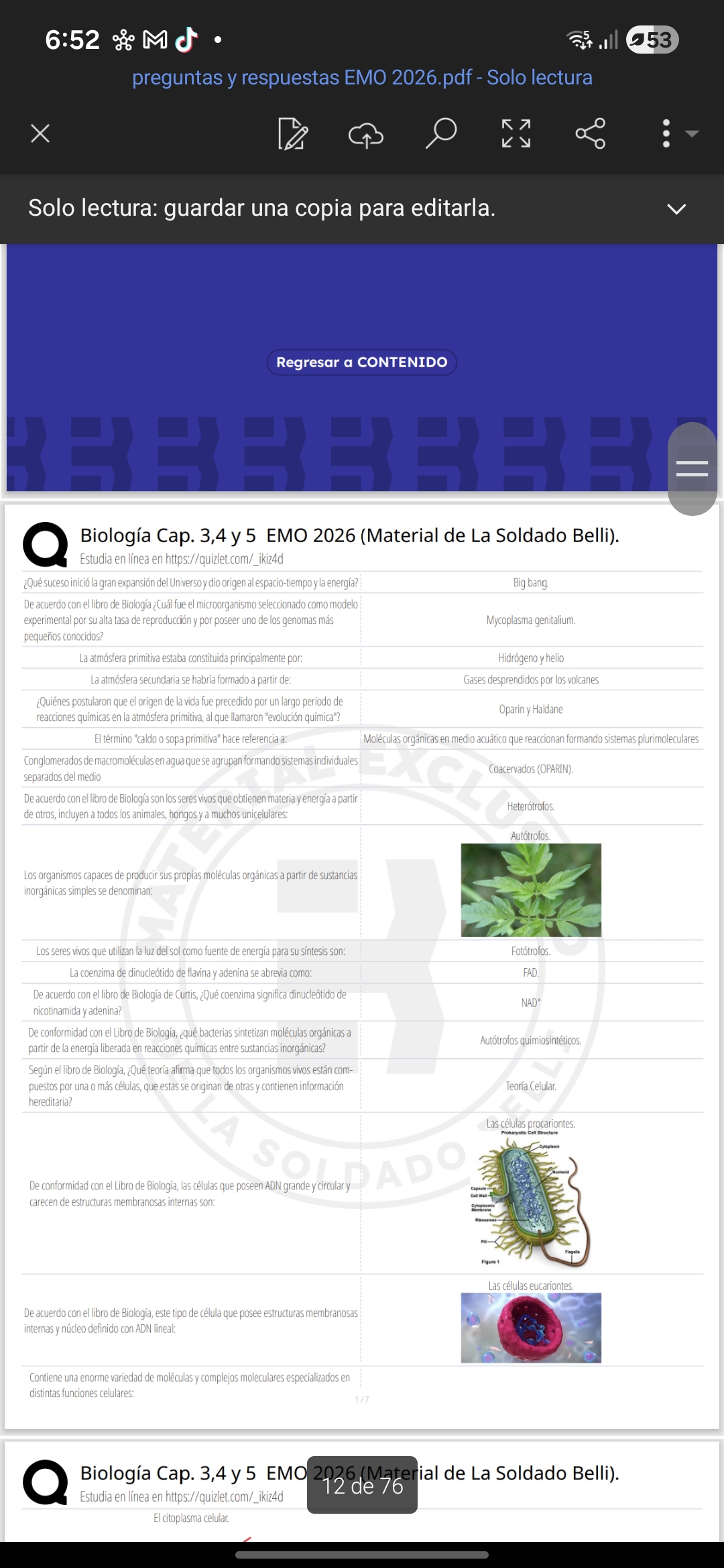 Foto de un curso de  Biología: Origen y Células