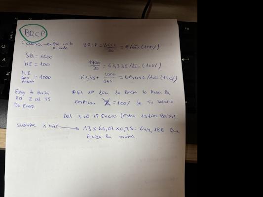 Foto de un curso de  Cálculo de Baja Laboral