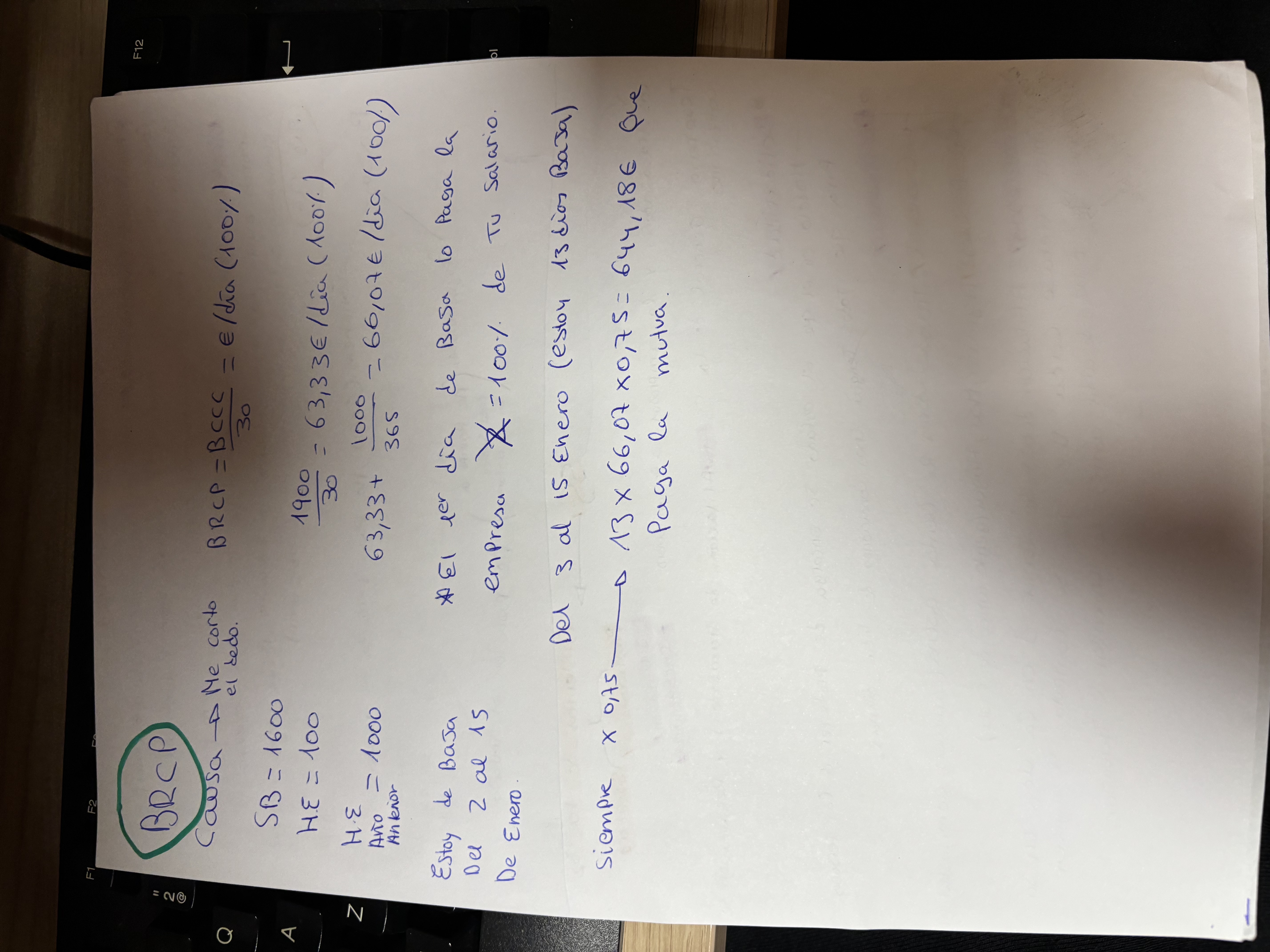 Foto de un curso de  Cálculo de Baja Laboral