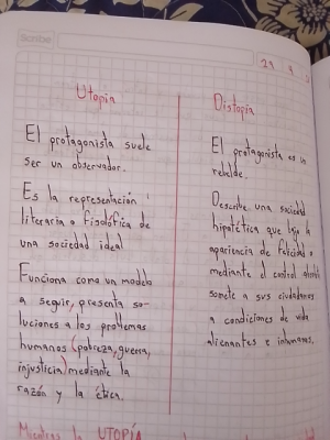 Foto de un curso de  Comparación de Utopía y Distopía