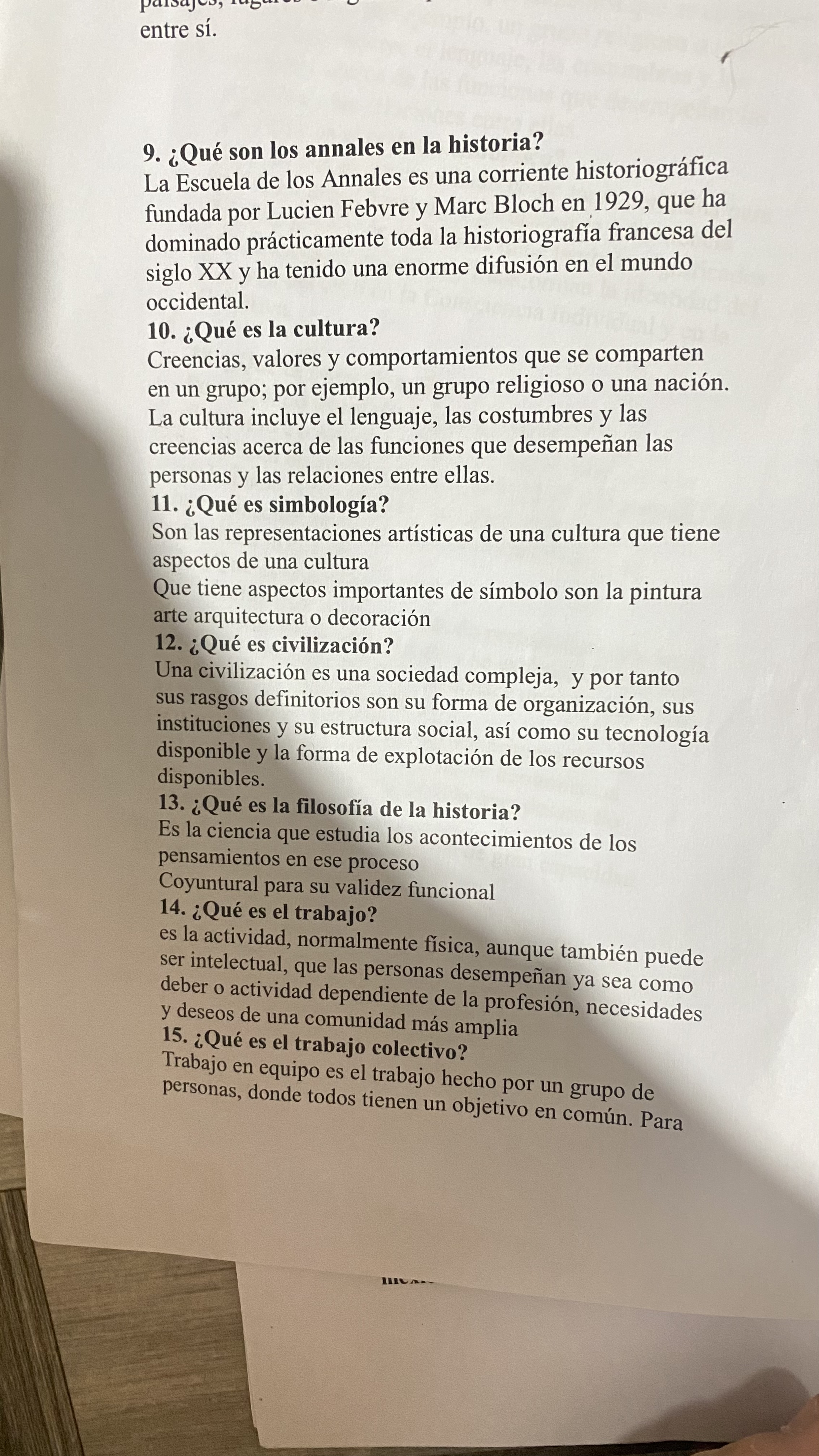 Foto de un curso de  Conceptos Clave en Historia y Cultura