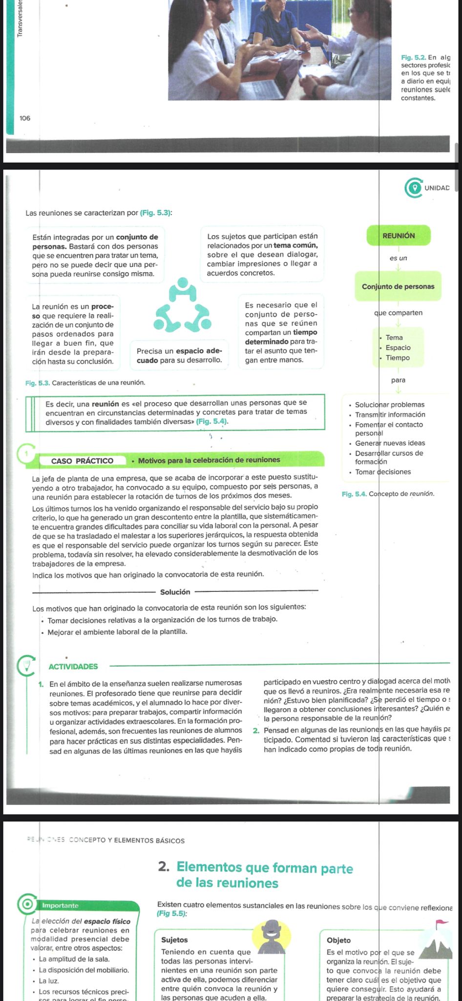 Foto de un curso de  Conceptos y elementos de reuniones