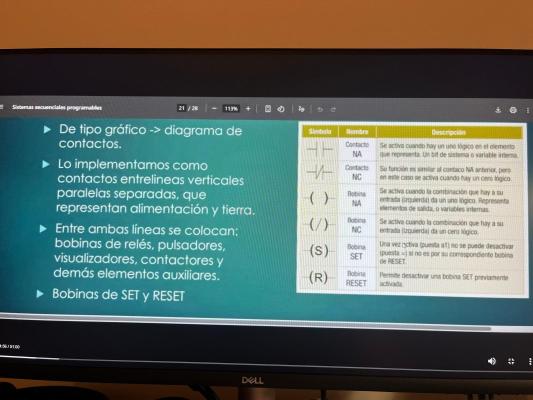 Foto de un curso de  Diagramas de contactos programables