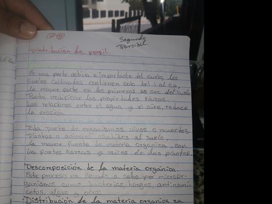 Foto de un curso de  Distribución de Materia Orgánica