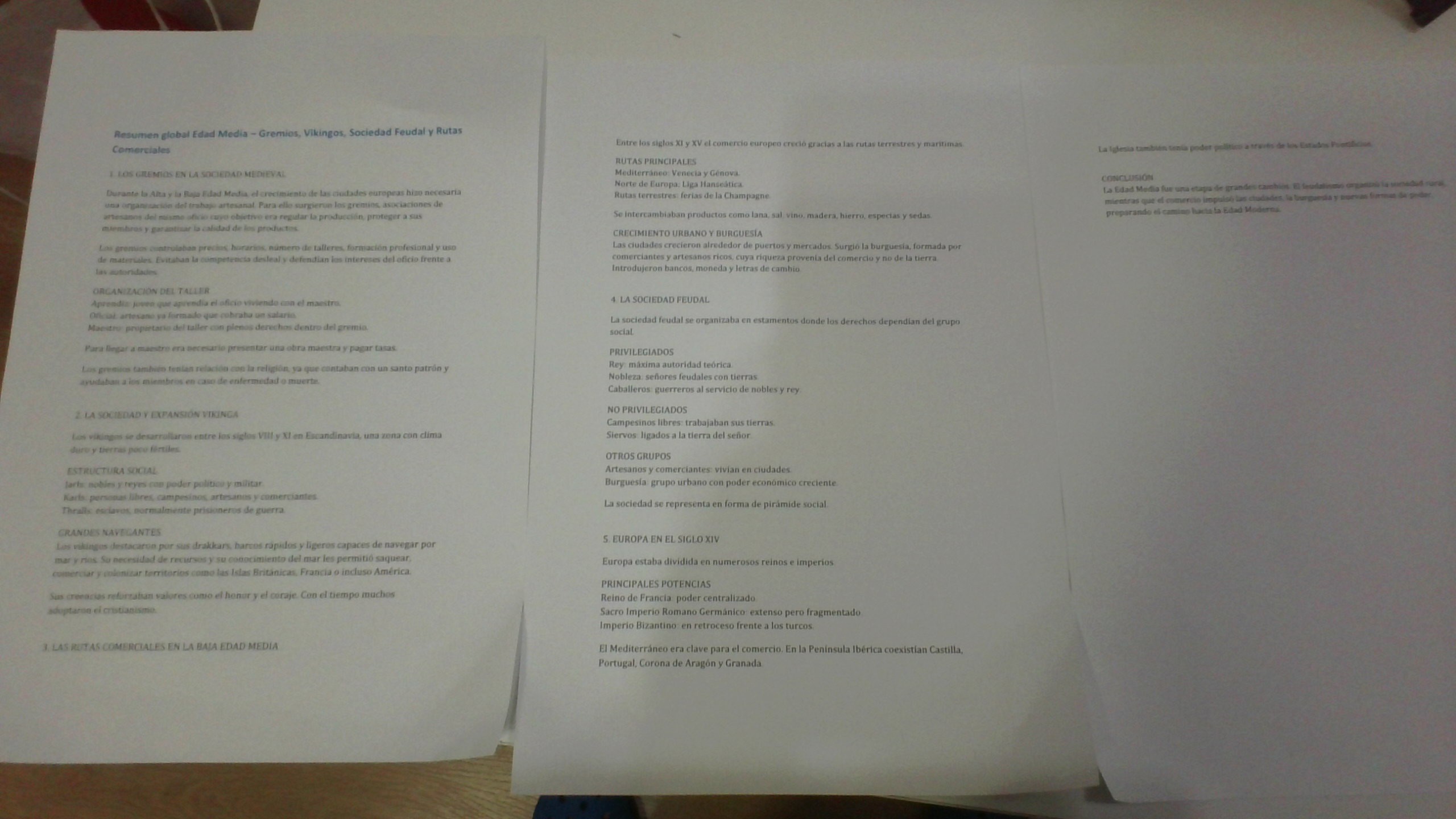 Foto de un curso de  Edad Media: Gremios y Comercio