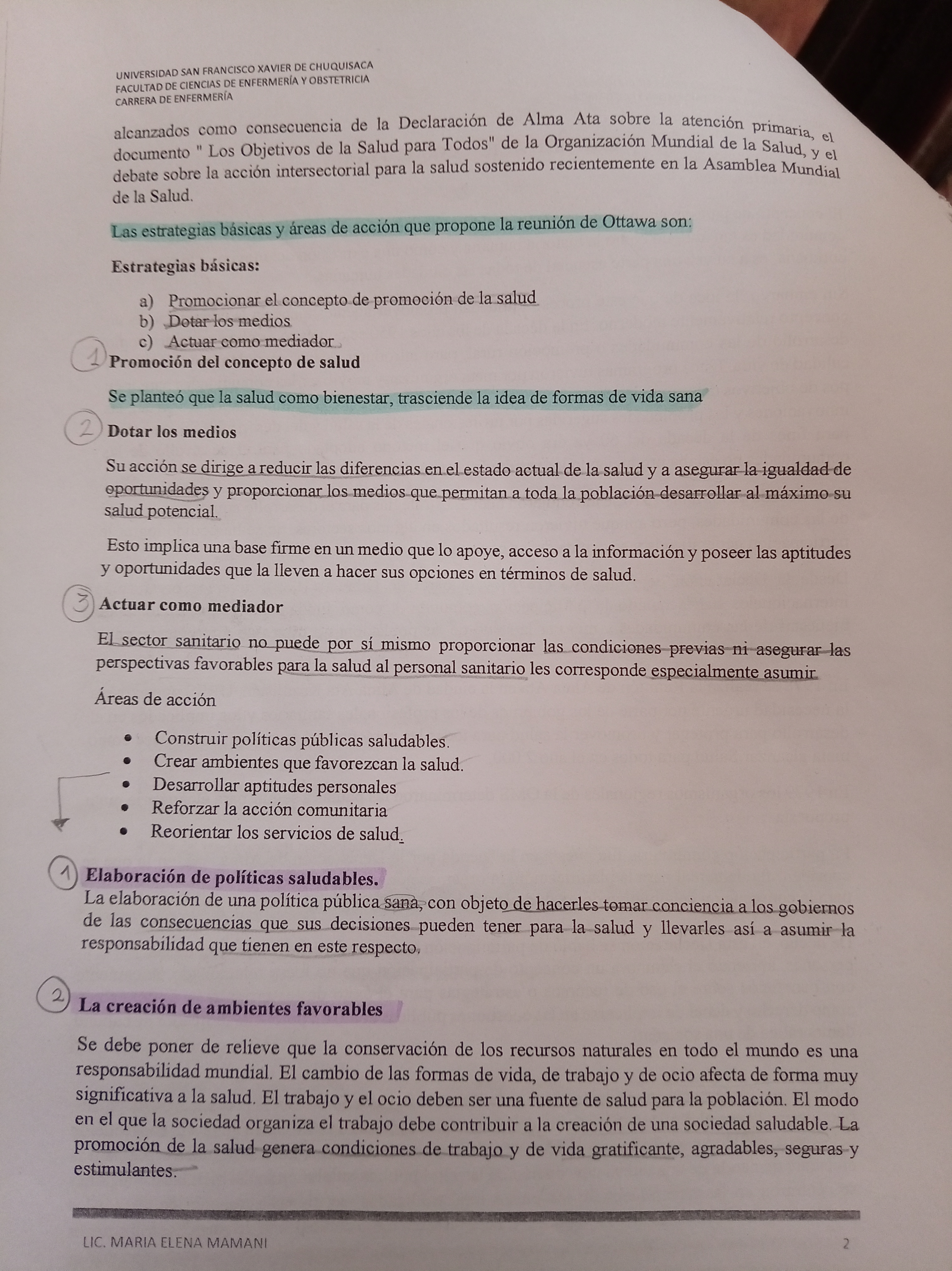 Foto de un curso de  Estrategias de Salud de Ottawa