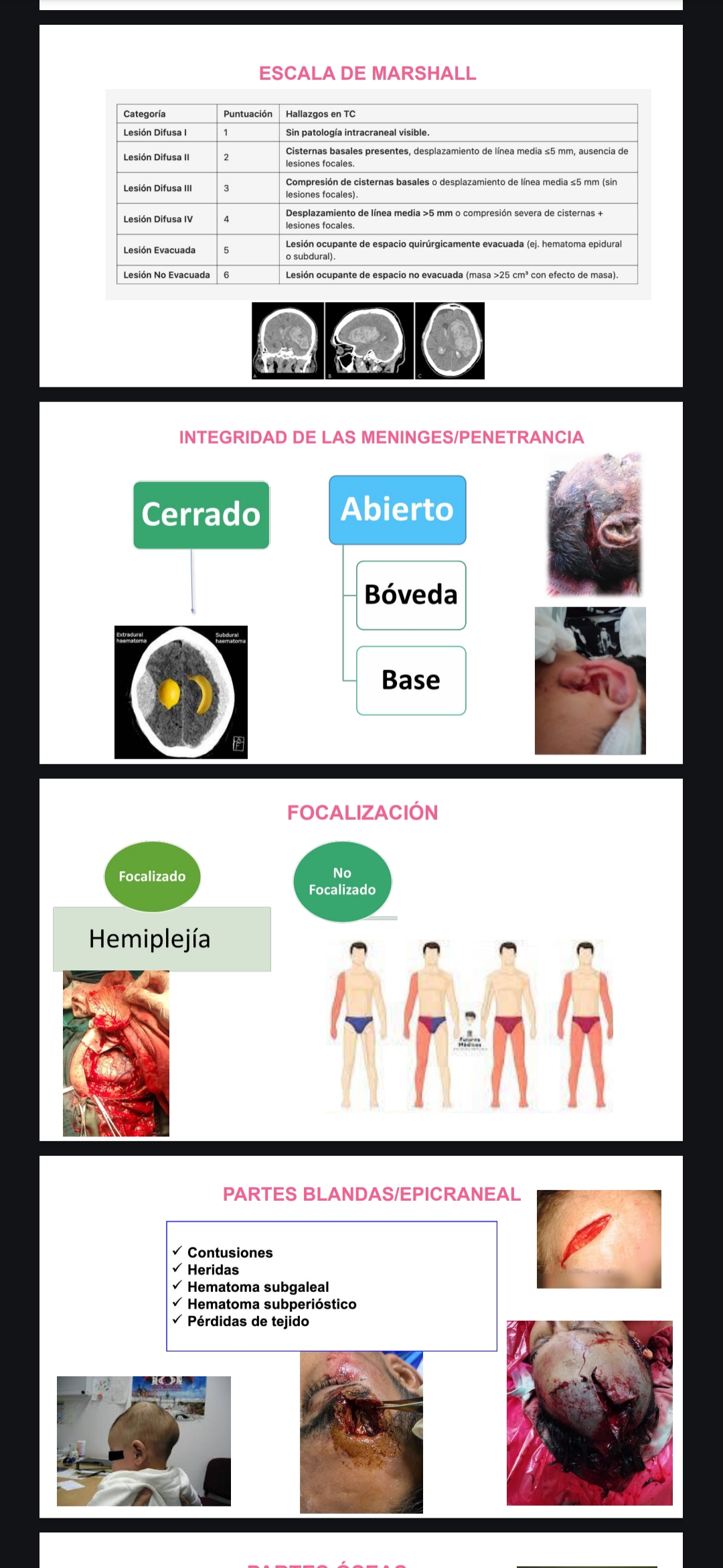 Foto de un curso de  Evaluación de Lesiones Craneales