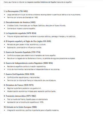 Eventos Históricos de España quiz
