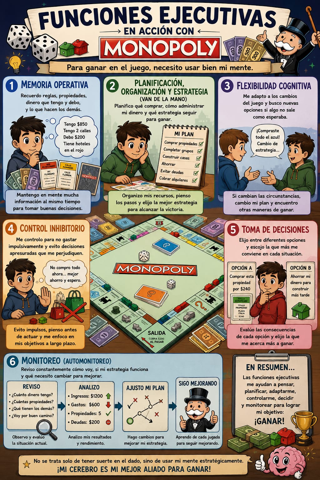 Foto de un curso de  Funciones Ejecutivas en Monopoly