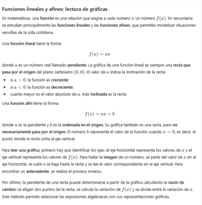 Foto de un curso de  Funciones lineales y afines