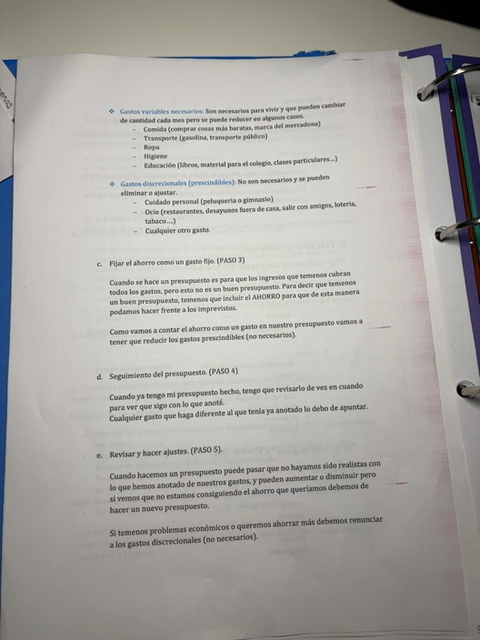 Foto de un curso de  Gestión del presupuesto personal