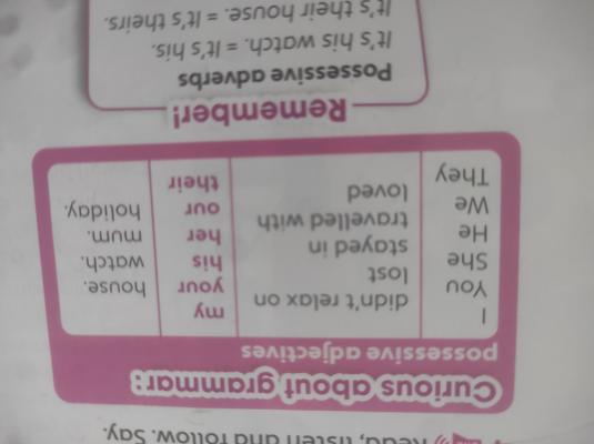 Foto de un curso de  Guía de Adjetivos Posesivos