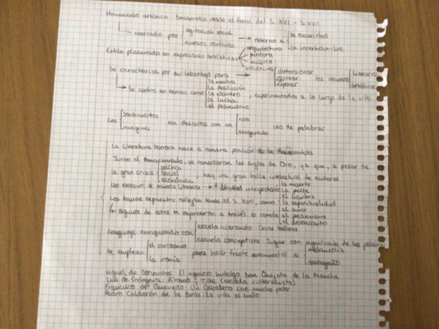 Foto de un curso de  Humanismo y literatura barroca