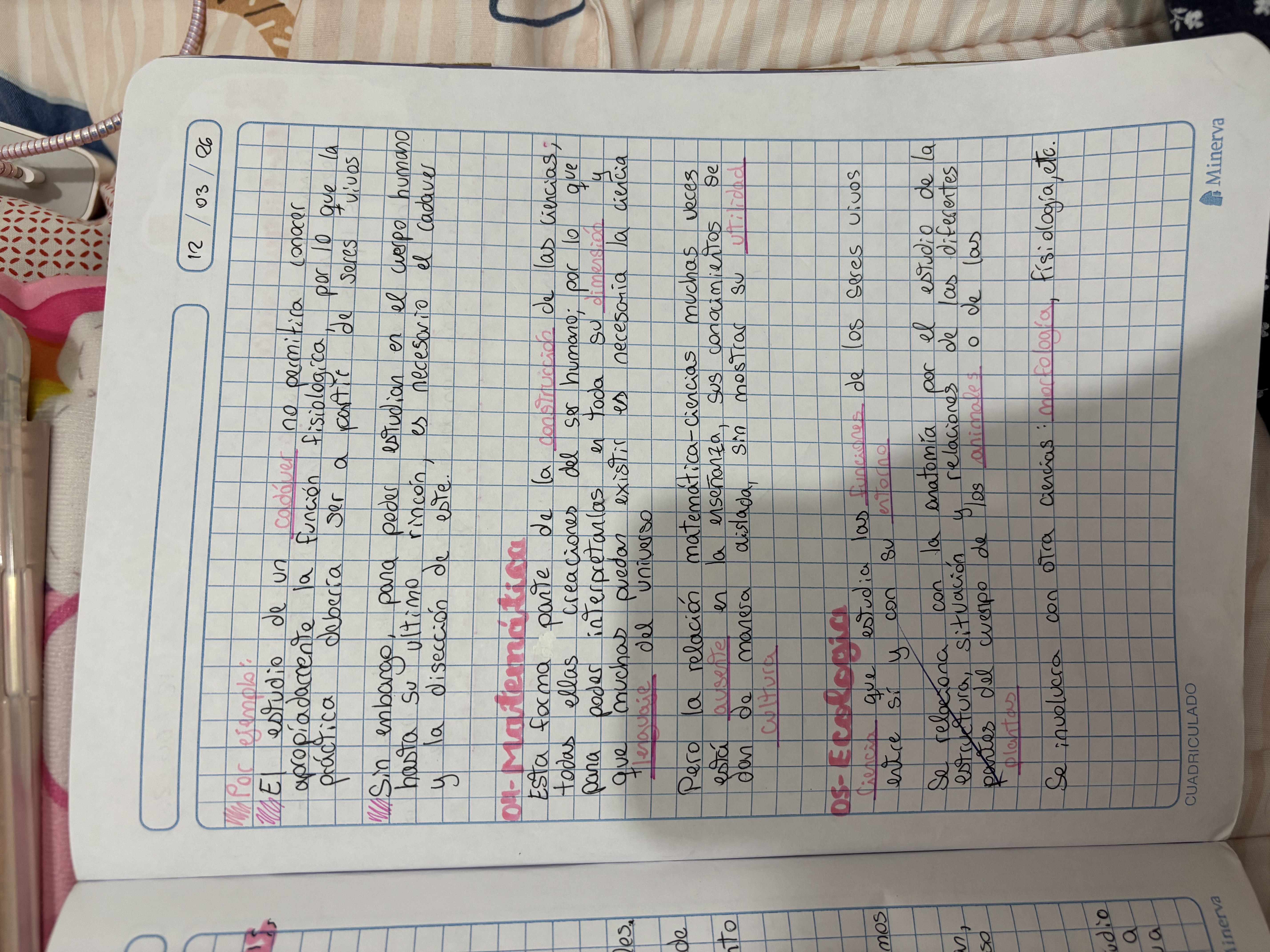 Foto de un curso de  Importancia de Ciencias y Matemáticas