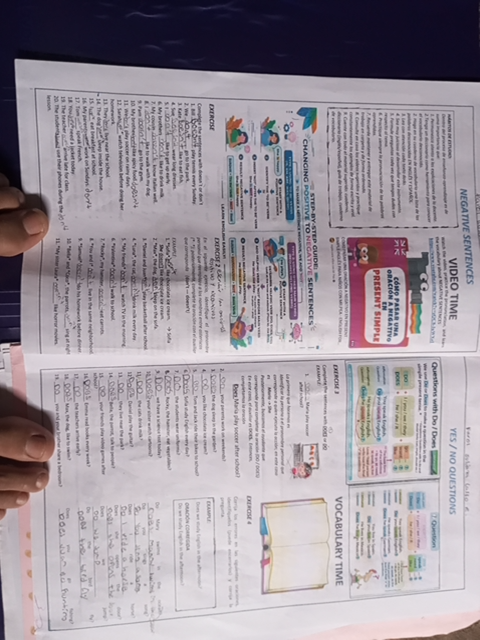 Foto de un curso de  Lección de inglés: presente simple
