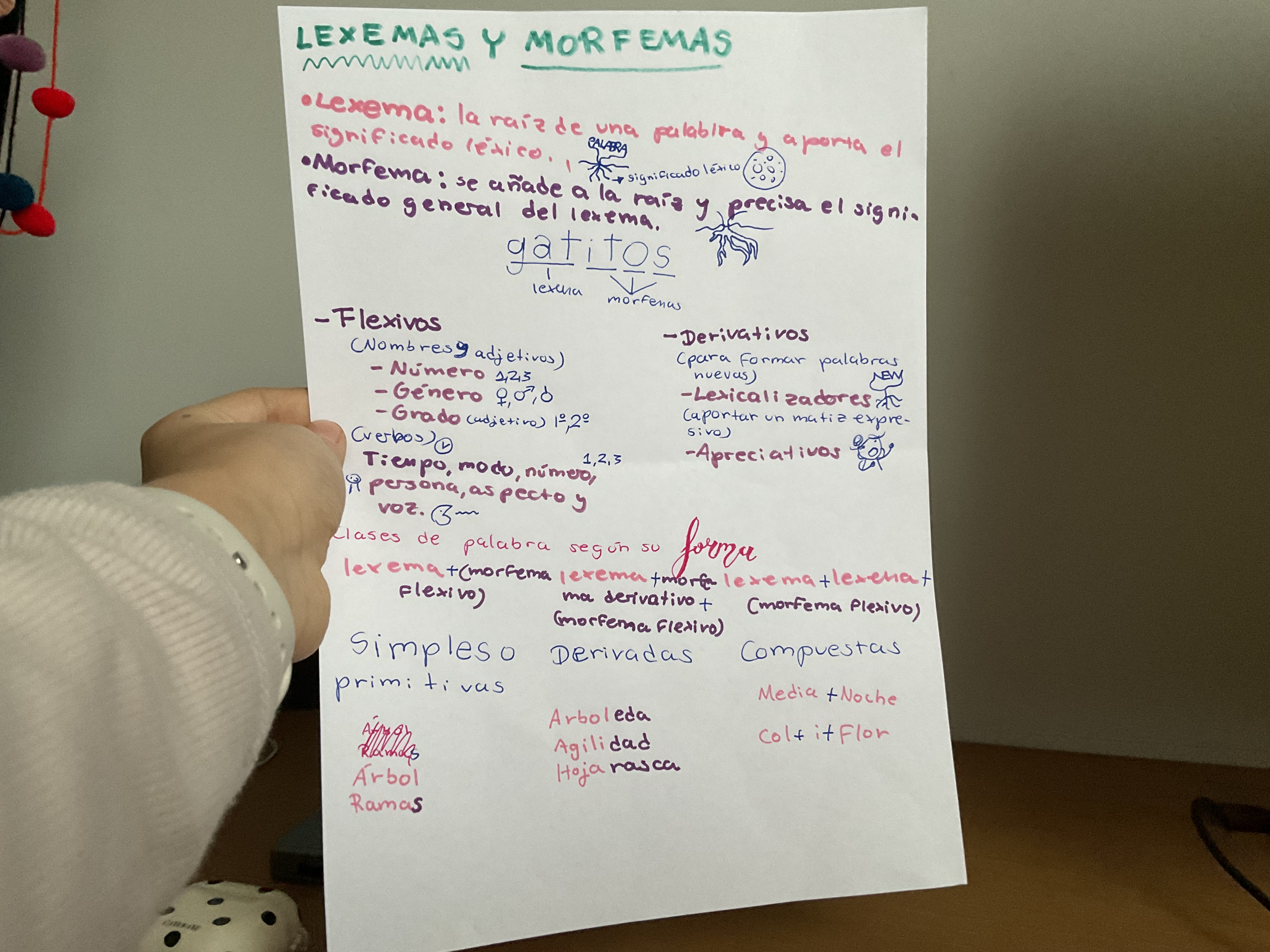 Foto de un curso de  Lexemas y Morfemas en Español