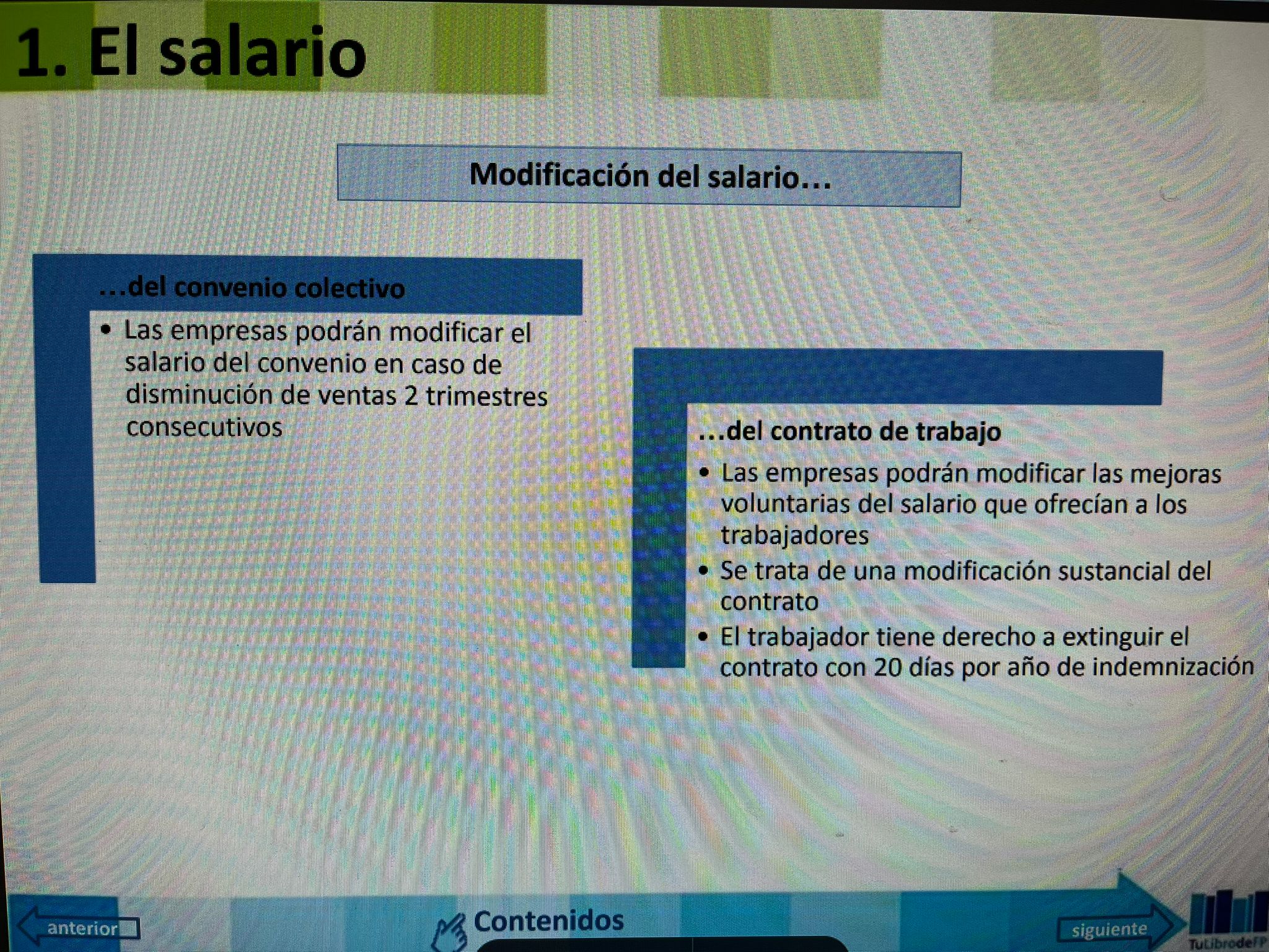 Foto de un curso de  Modificación del salario empresarial
