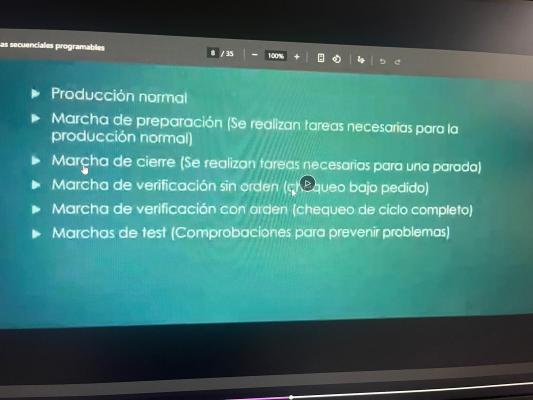Foto de un curso de  Modos de operación secuenciales programables