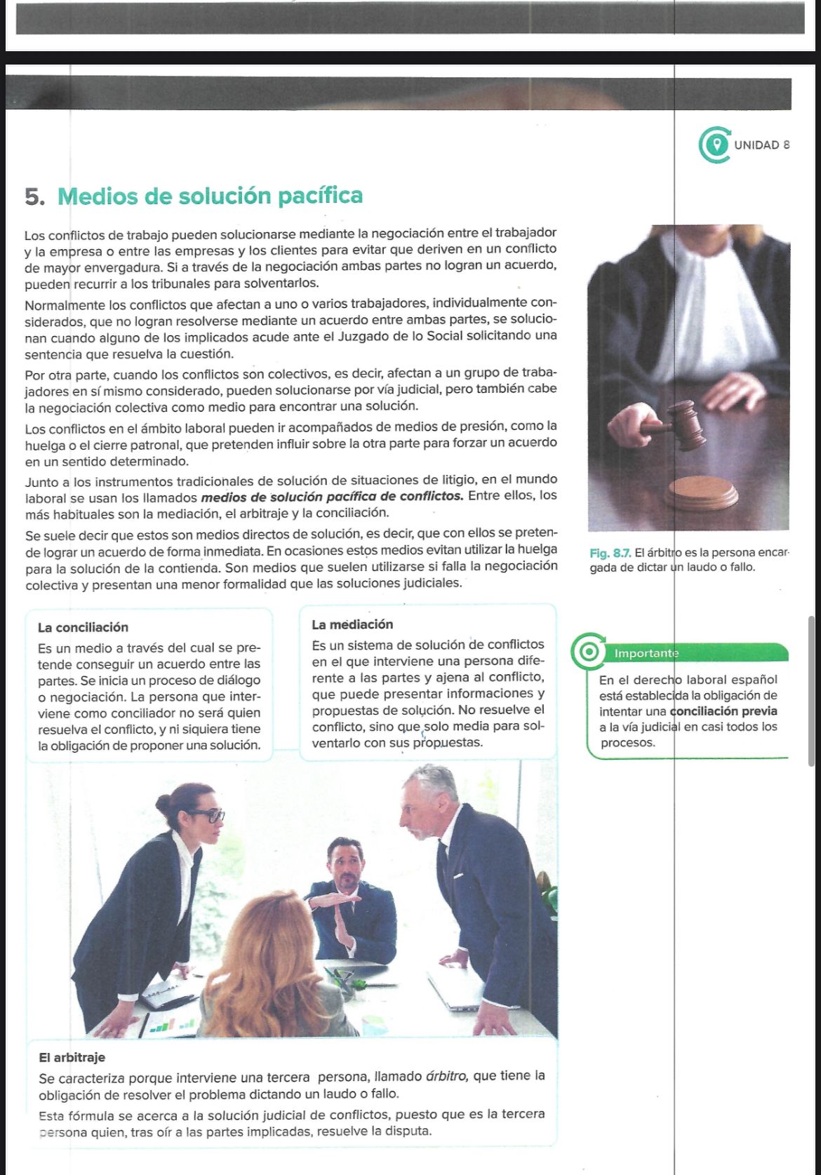 Foto de un curso de  Métodos de Solución de Conflictos