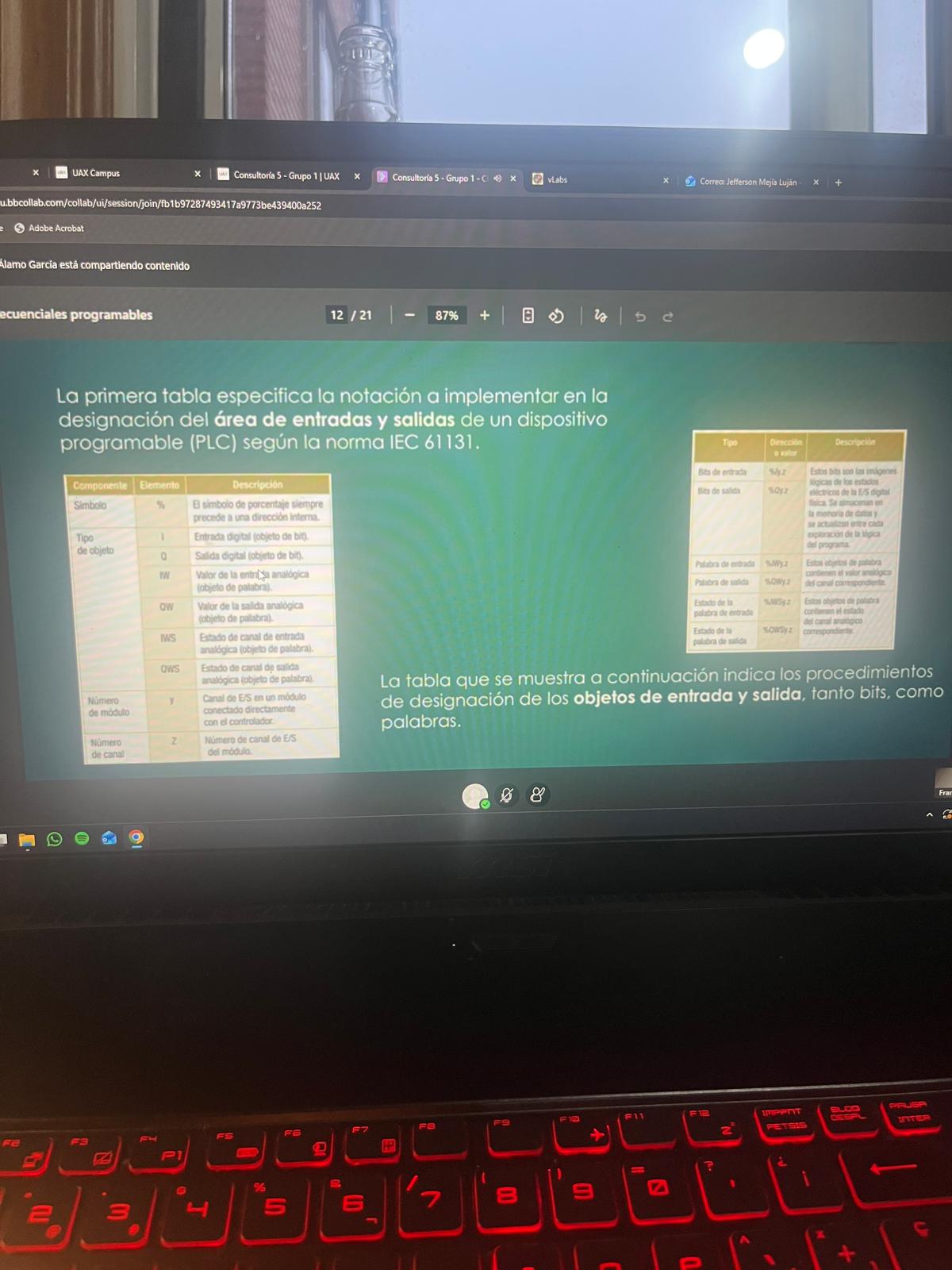 Foto de un curso de  Notación de Entradas y Salidas