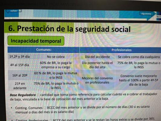 Foto de un curso de  Prestaciones de Seguridad Social