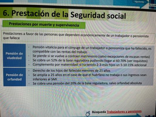 Foto de un curso de  Prestaciones Seguridad Social España