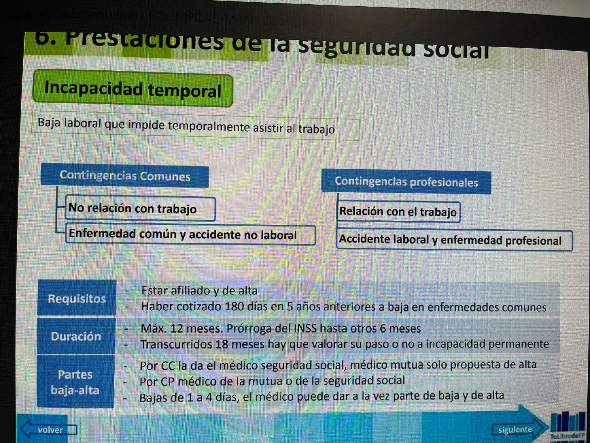 Foto de un curso de  Prestaciones Seguridad Social: Incapacidad