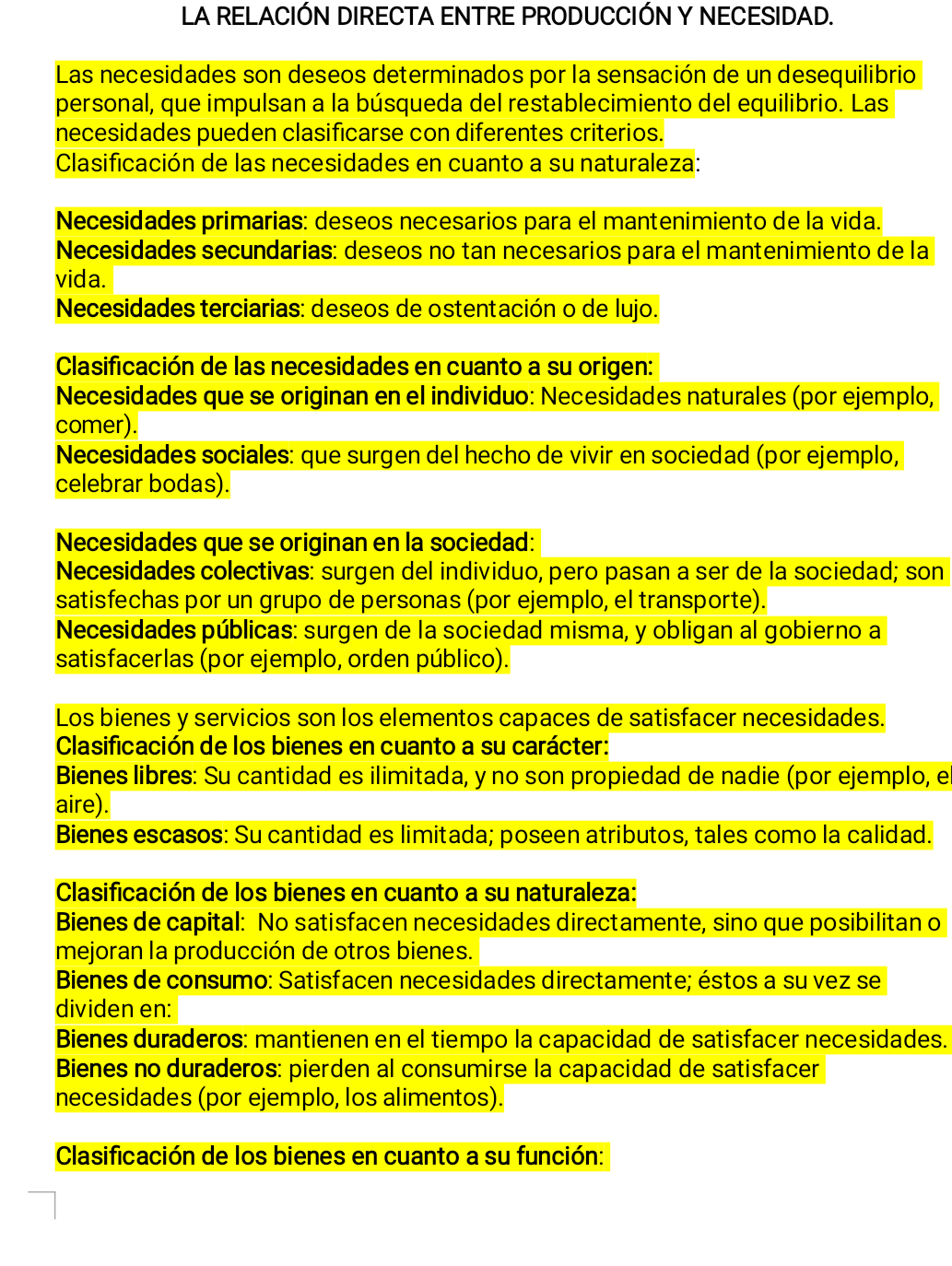 Foto de un curso de  Relación Producción y Necesidad