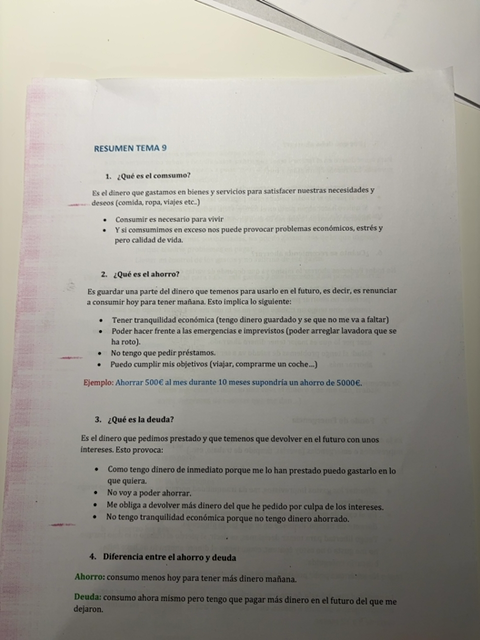 Foto de un curso de  Resumen sobre consumo y ahorro
