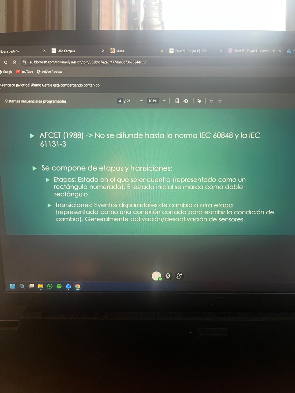 Foto de un curso de  Sistemas Secuenciales Programables Normas