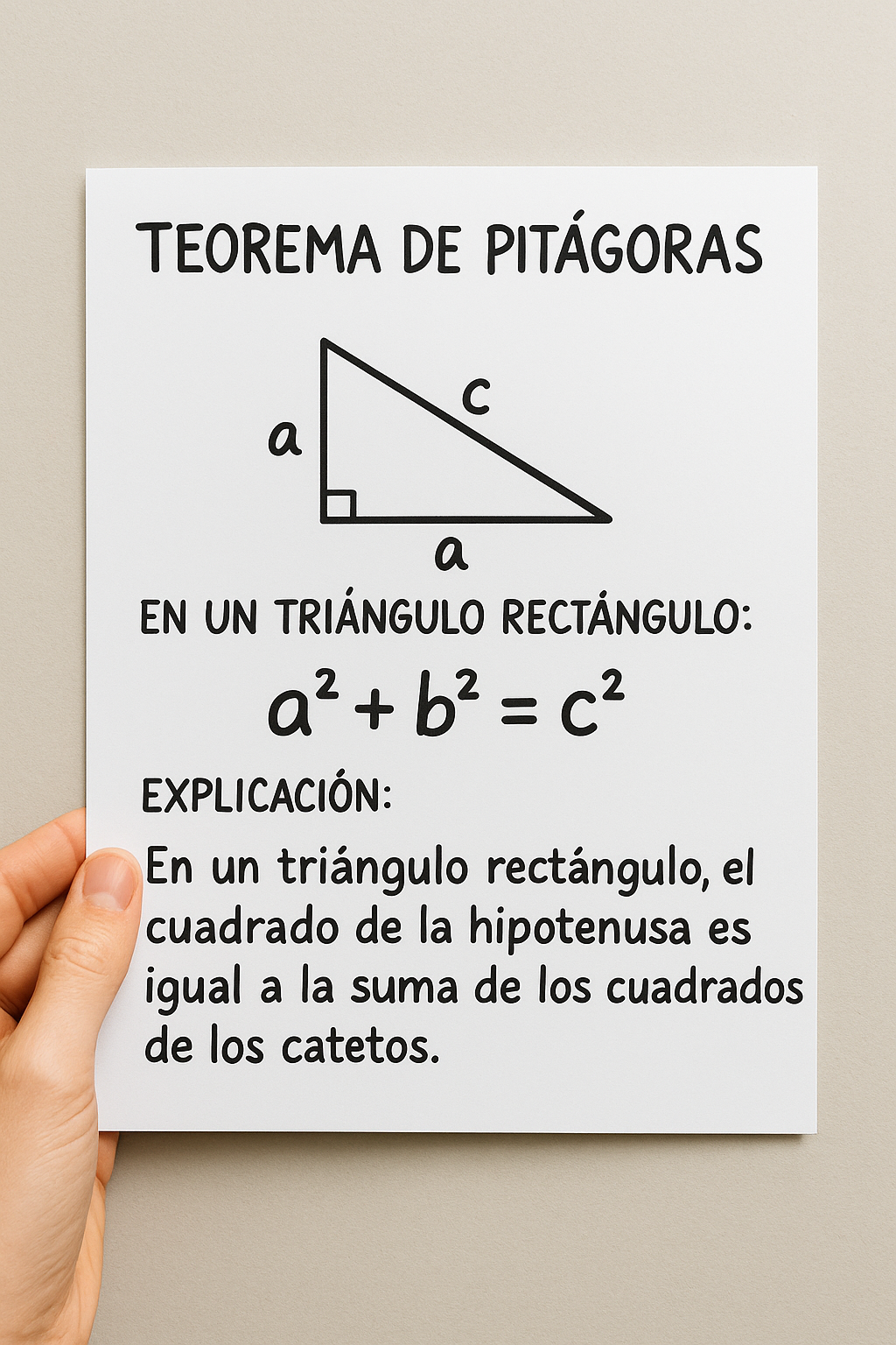 Foto de un curso de  Teorema de Pitágoras Explicado