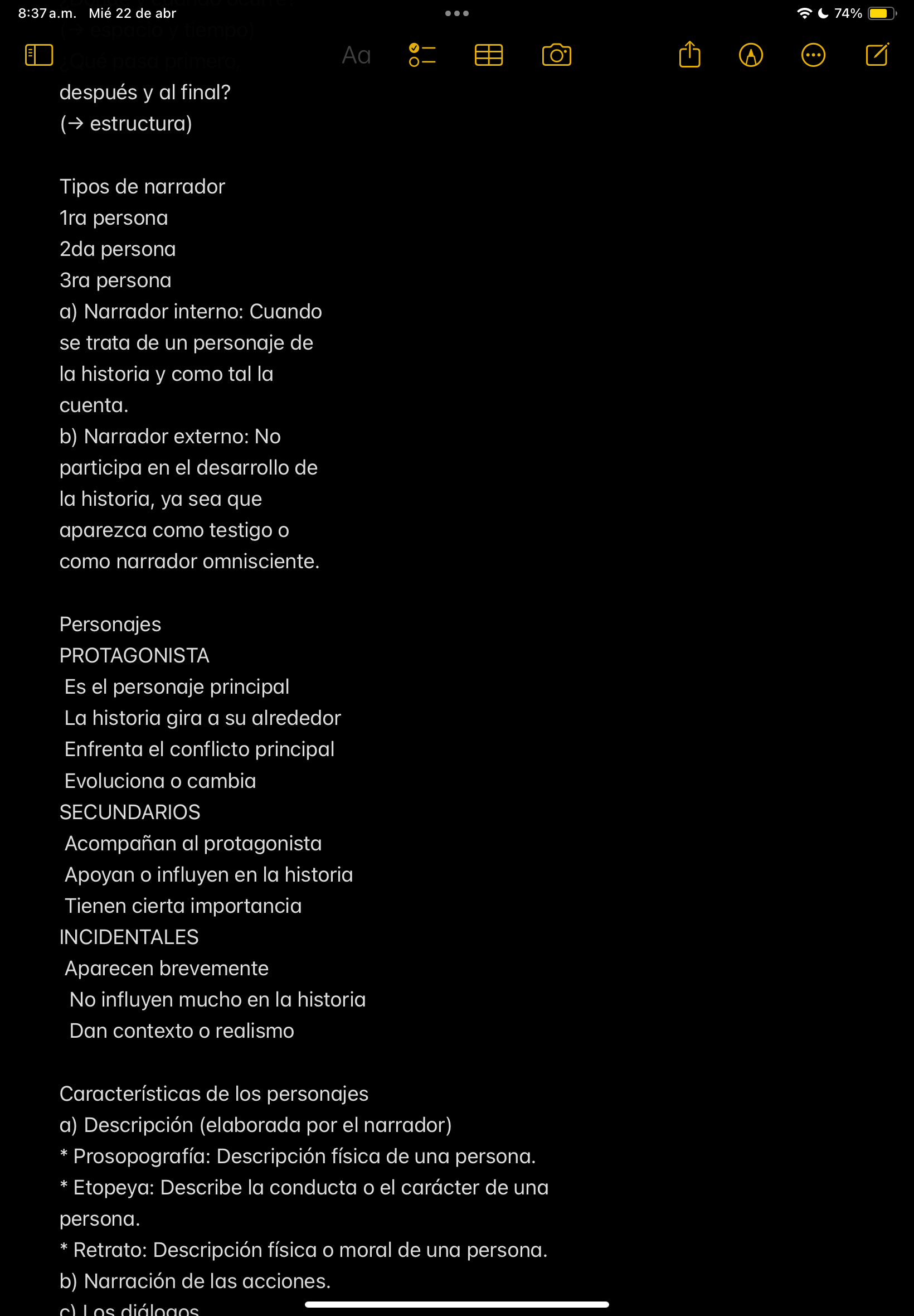 Foto de un curso de  Tipos de narradores y personajes