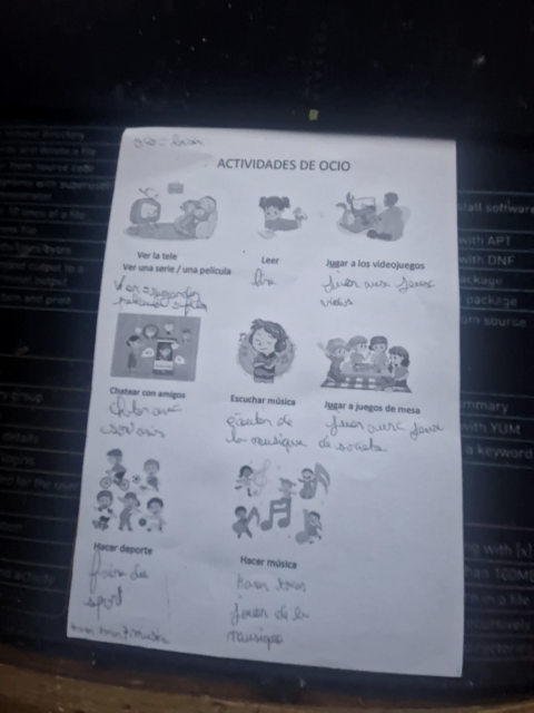 Photo d'un cours de  Activités de loisirs en espagnol