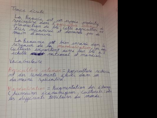 Photo d'un cours de  Agriculture et Mondialisation en Beauce