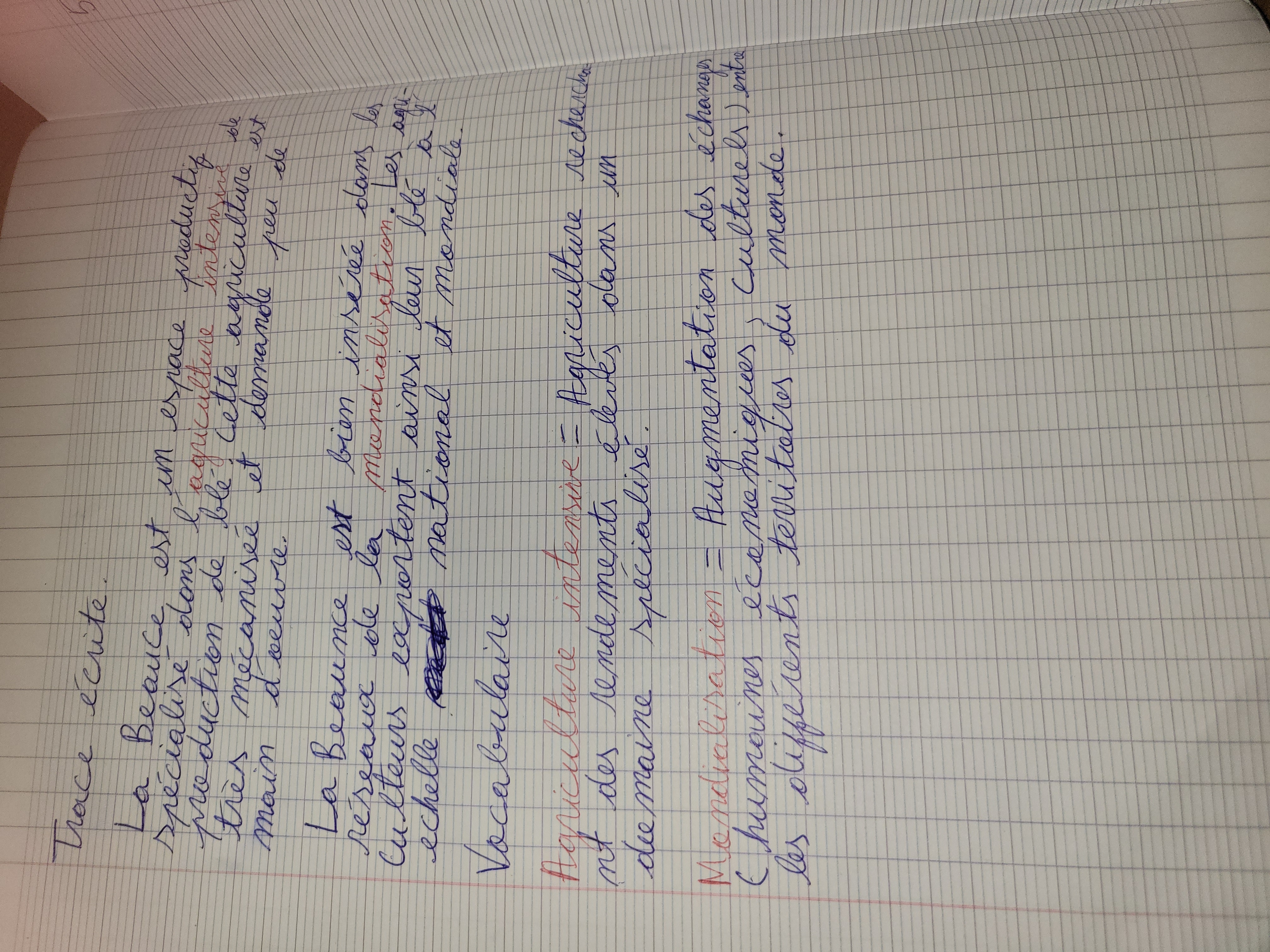 Photo d'un cours de  Agriculture et Mondialisation en Beauce