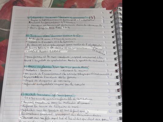 Photo d'un cours de  Analyse de chansons françaises